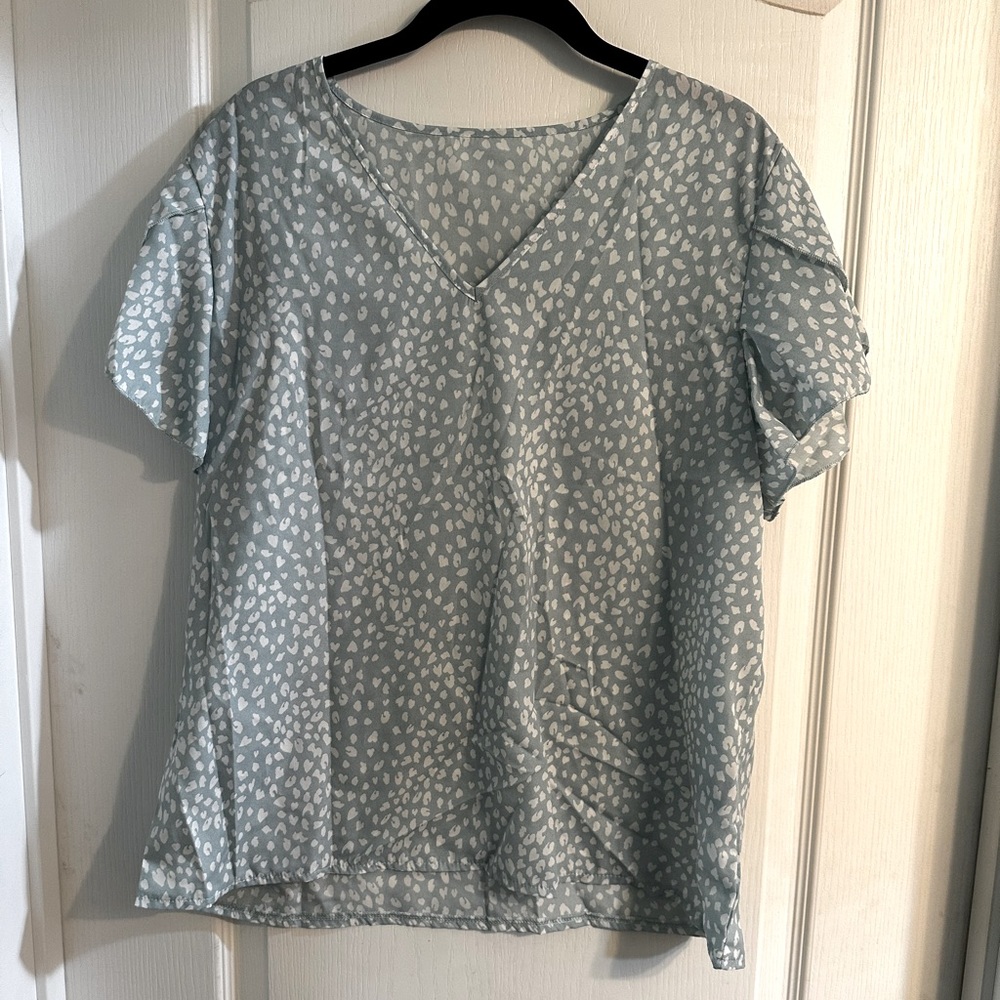 SHEIN Mint Leopard Blouse